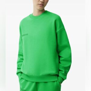 Pangaia Jade Green Recycled cotton Crewneck Sweater